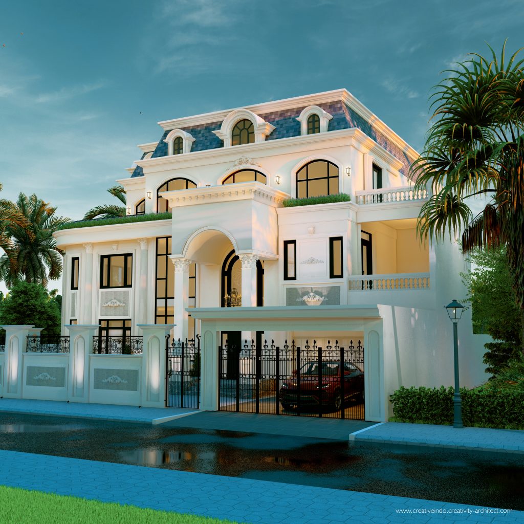 Jasa desain gambar arsitek rumah mewah modern klasik dari Creative Indo Arsitek.