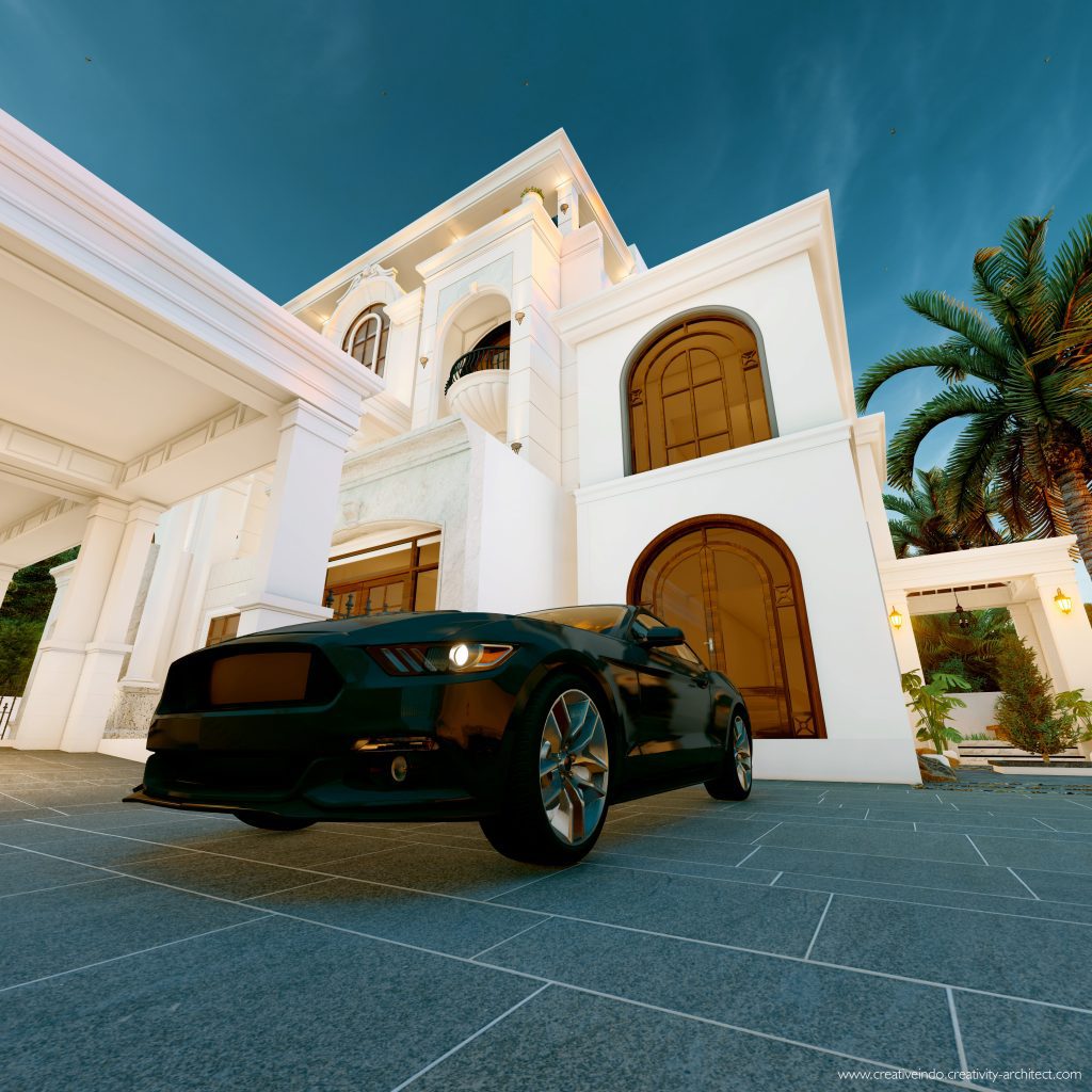 Jasa desain gambar arsitek rumah mewah modern klasik dari Creative Indo Arsitek.