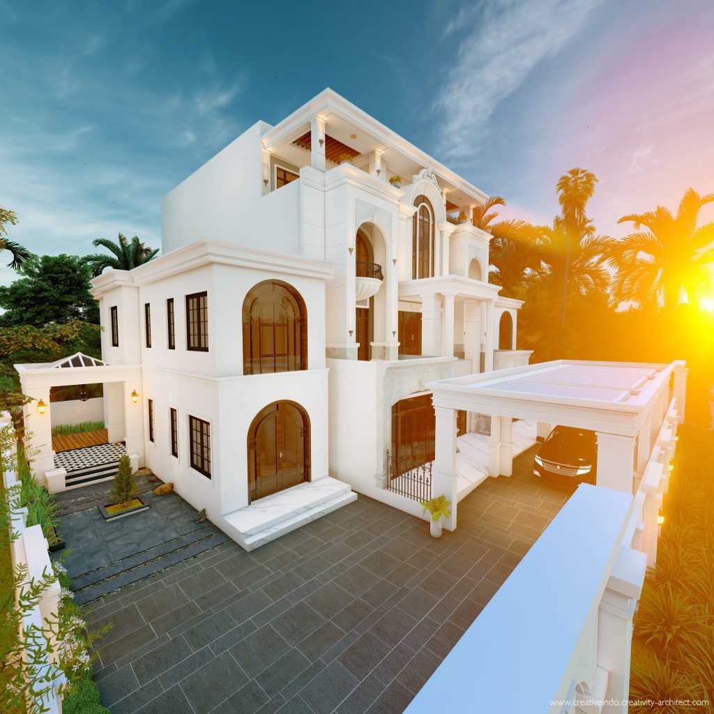 Jasa desain gambar arsitek rumah mewah modern klasik dari Creative Indo Arsitek.