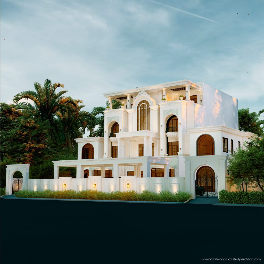 Jasa desain gambar arsitek rumah mewah modern klasik dari Creative Indo Arsitek.