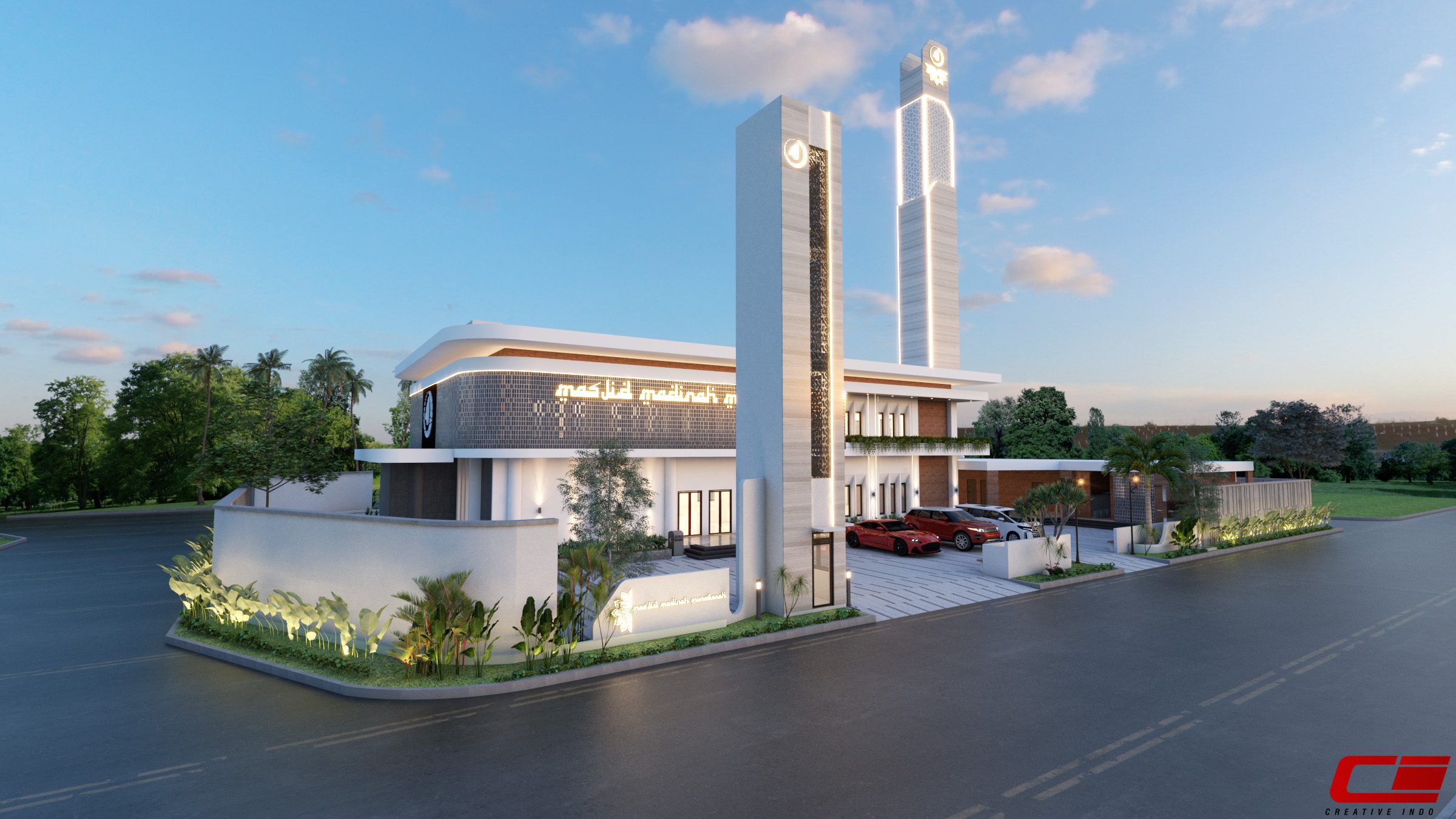 Desain Masjid Modern Indonesia oleh Mr. Umar, arsitek dari Creative Indo.
